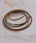 Bracelet cuir modulaire sur‑mesure Argent & Doré & Cuivre Harmonie Atomique LifeCircle