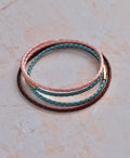 Bracelet cuir modulaire sur‑mesure Rose Metallique & Marron & Bleu Lac Harmonie Bohème I LifeCircle