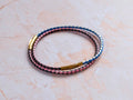 Bracelet en cuir modulaire sur‑mesure Rose/Bleu Nuit & Bleu Royal/Blanc, Extraverti Dualité, LifeCircle